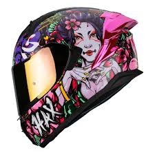CASCO OBSIDIAN GEISHA NEGRO/ROSA/TURQUESA BRILLO